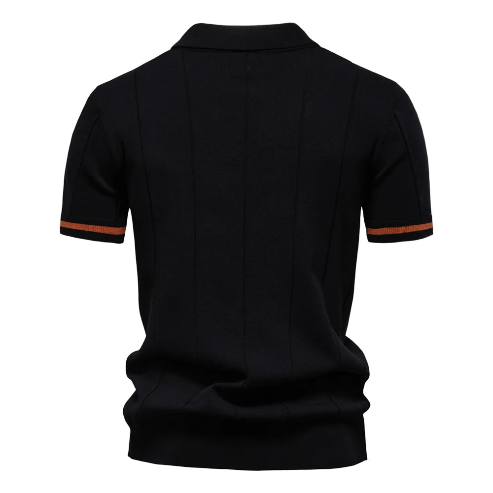 AIOPESON Men's Sport Zipper Polo Shirt