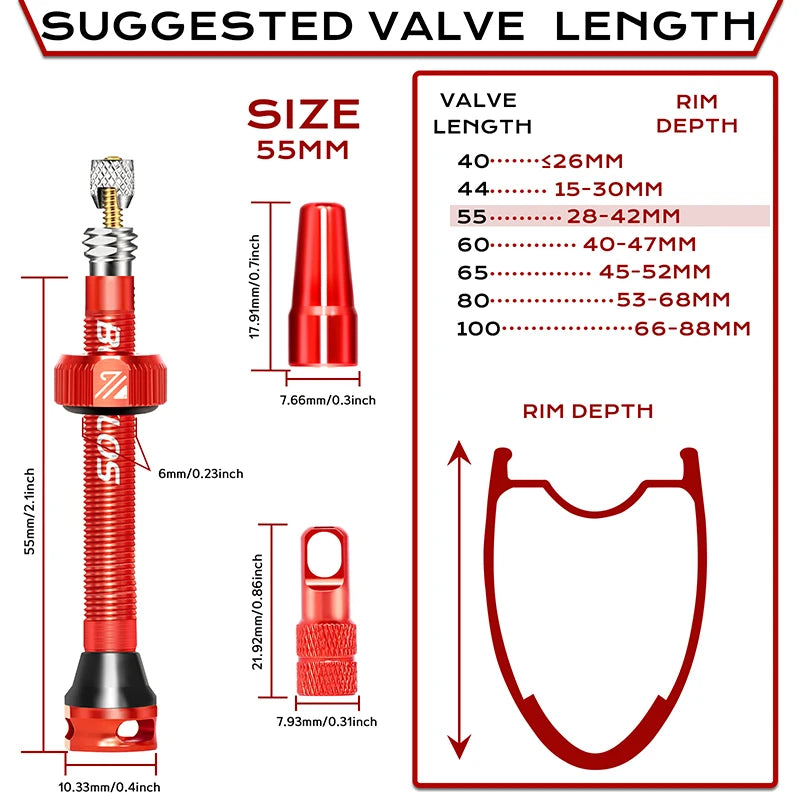 Tubeless Valves – Aluminum with Removable Core