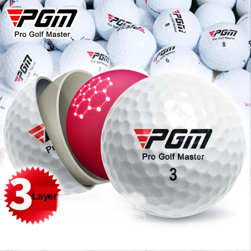PGM Q002 3-Layer Golf Ball – High Elasticity Rubber Core, High Backspin Game Ball