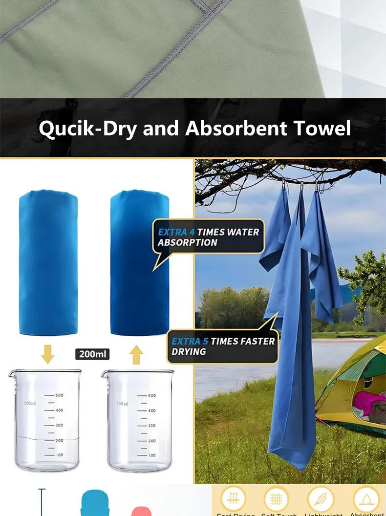 Quick-Dry Microfiber Camping Towel 40x80cm