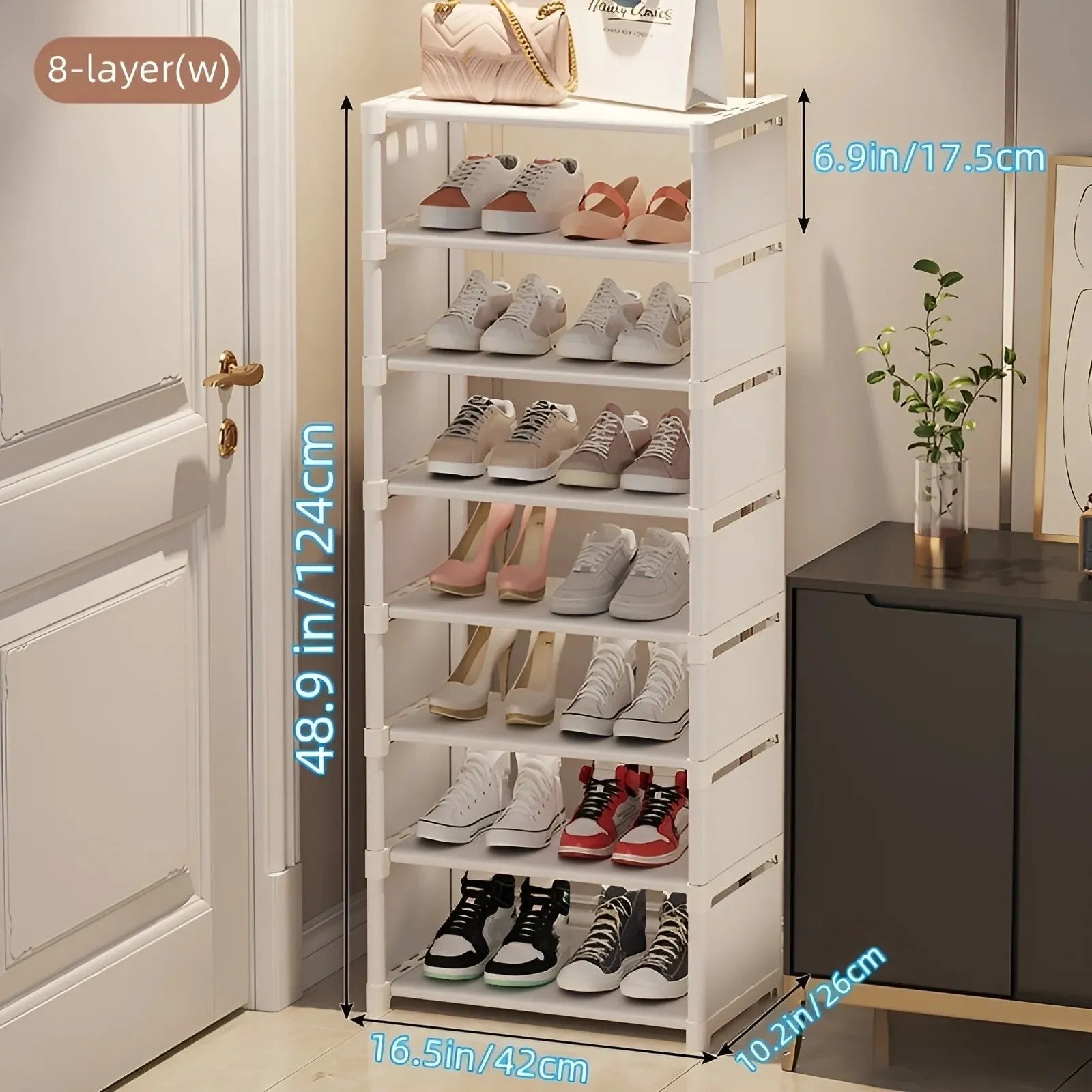 Shoe Rack – Metal & Fabric Organizer