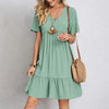2025 Women's V-Neck Pleated A-Line Dress
