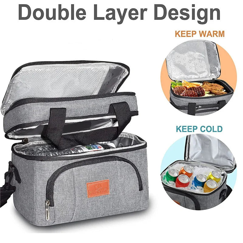 Insulated Lunch Box for Travel, Work, Picnic