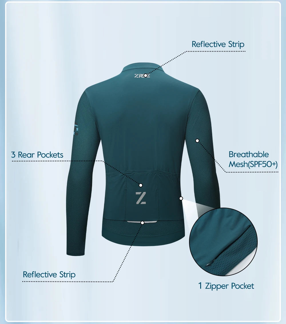 ZRSE UPF 50+ Long Sleeve Cycling Jersey – Slim Fit