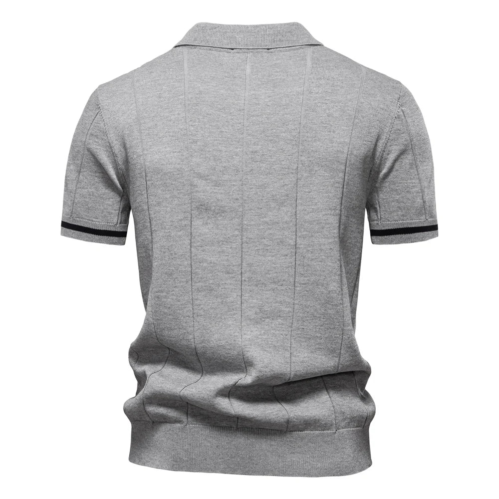 AIOPESON Men's Sport Zipper Polo Shirt
