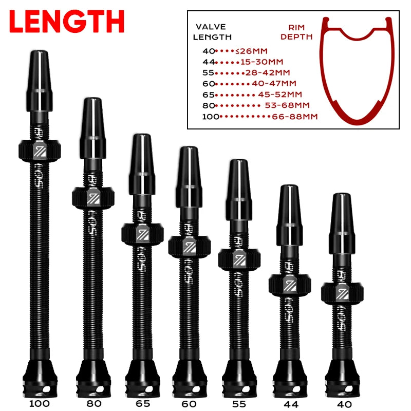 Tubeless Valves – Aluminum with Removable Core