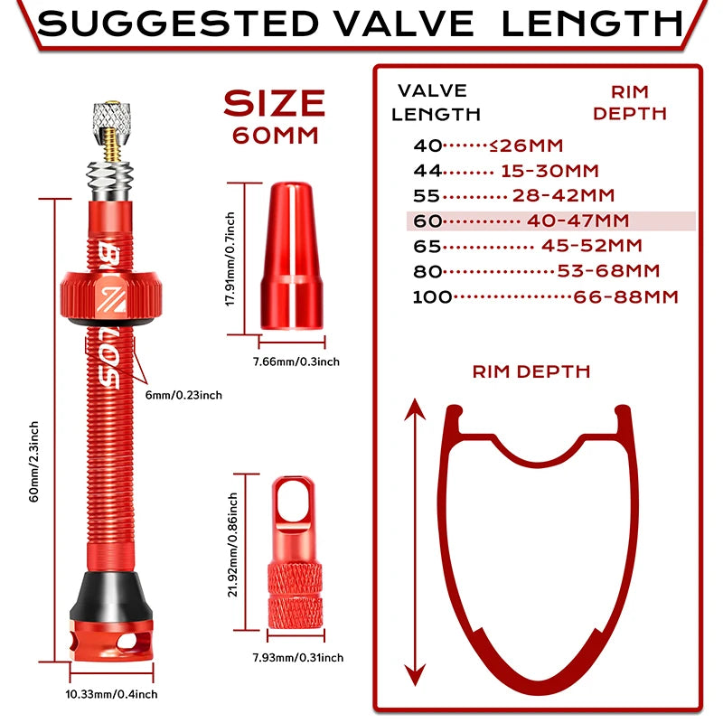Tubeless Valves – Aluminum with Removable Core