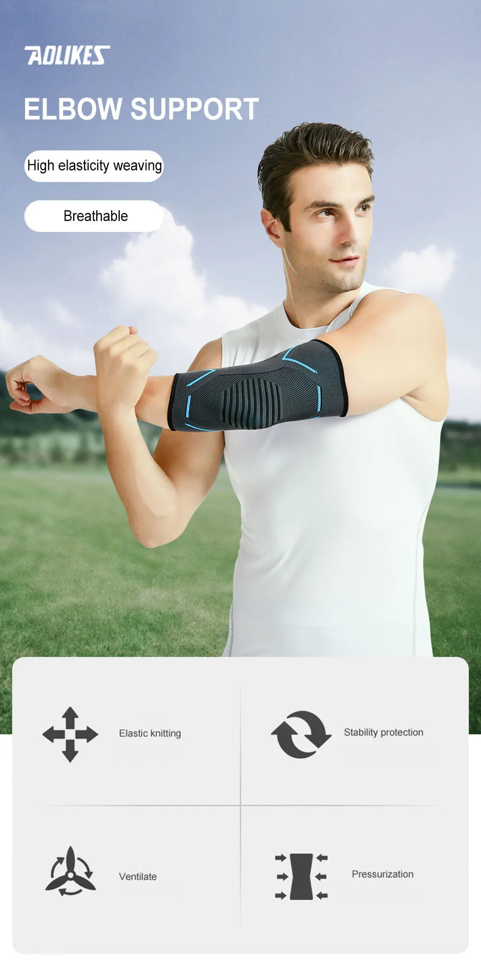 AOLIKES Arm Support Brace for Tendonitis, Tennis & Golfer’s Elbow