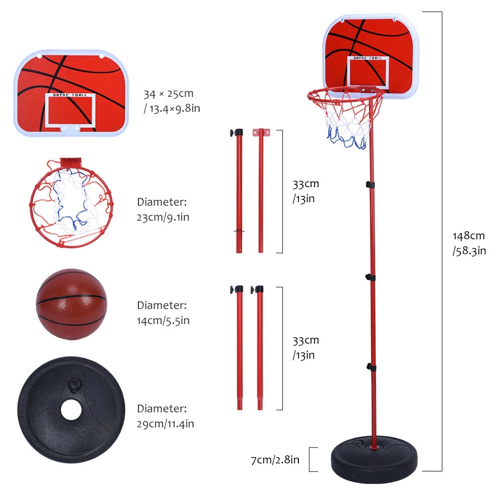Adjustable Kids Basketball Hoop Stand Set