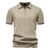 AIOPESON Men's Sport Zipper Polo Shirt