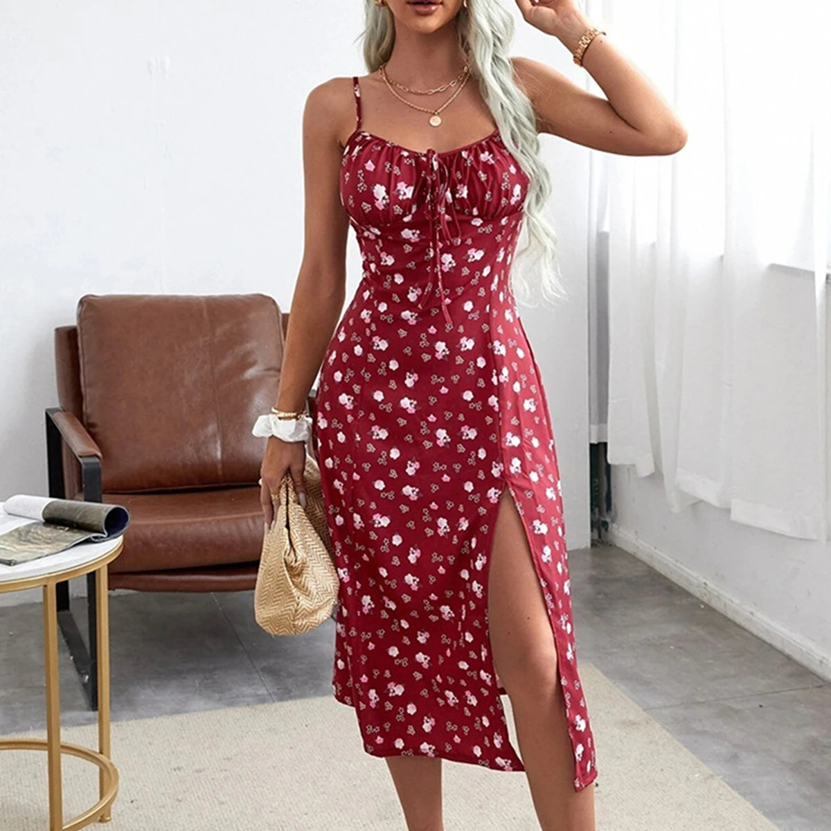 Women's Floral Spaghetti Strap Summer Dress
