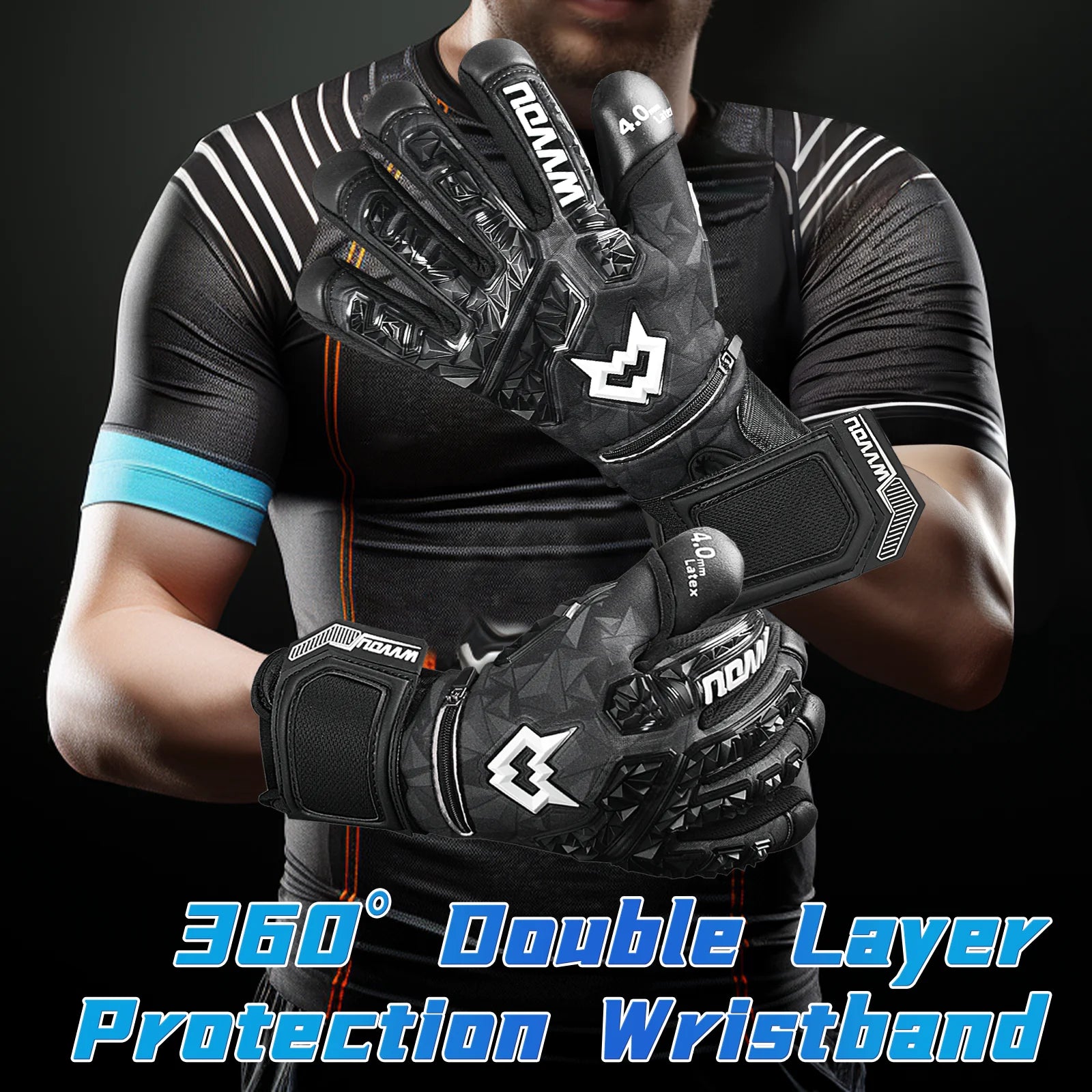 WVVOU Soccer Goalkeeper Gloves with Finger Saves