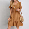 2025 Women's V-Neck Pleated A-Line Dress