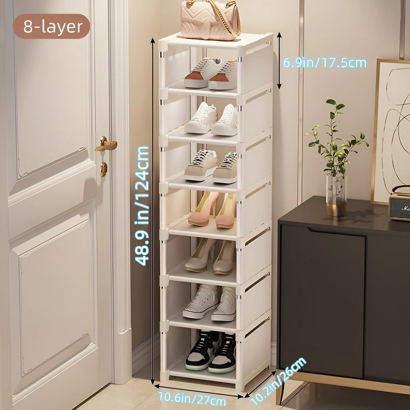 Shoe Rack – Metal & Fabric Organizer
