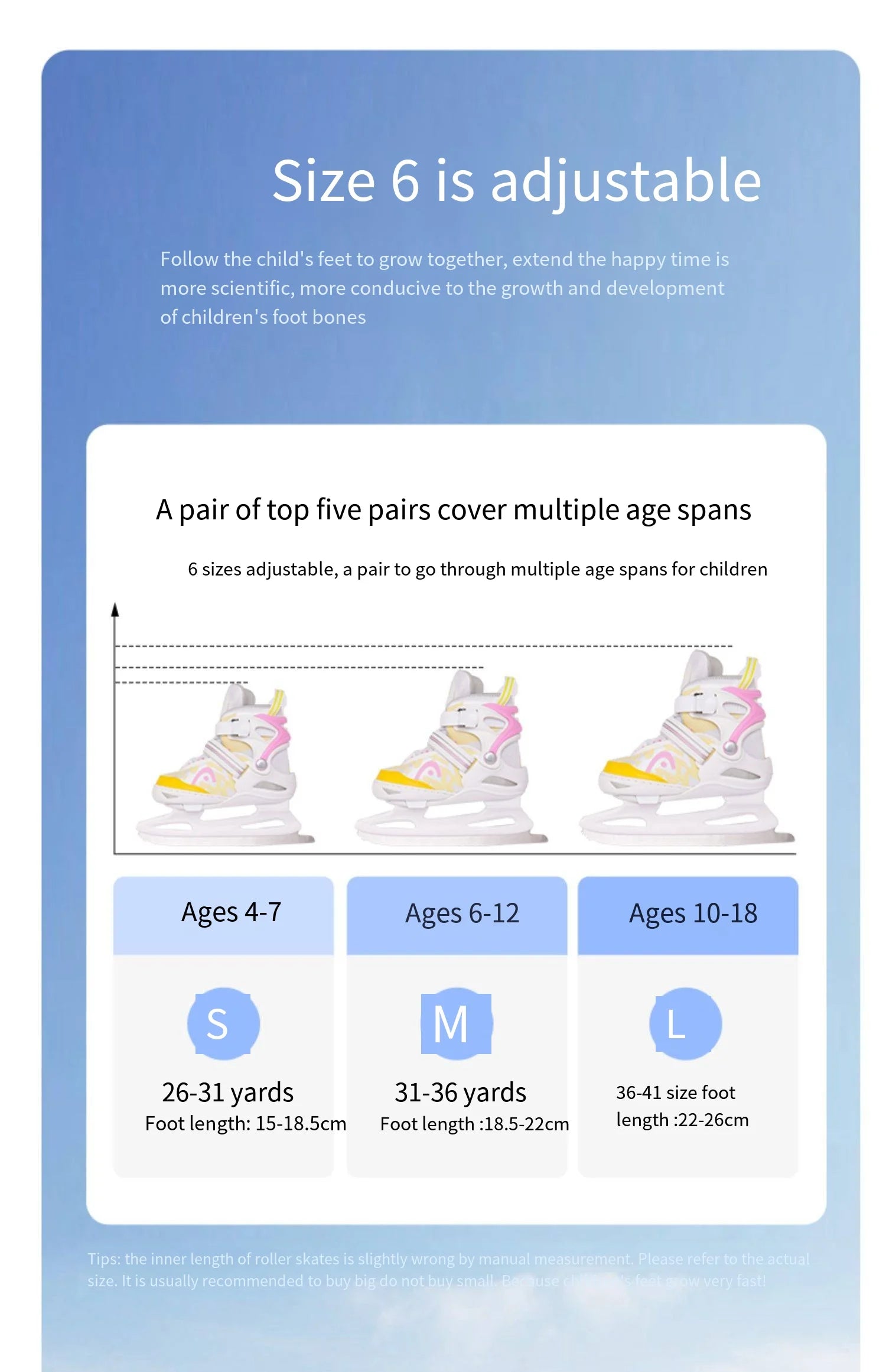 HEAD Adjustable Kids Ice Skates