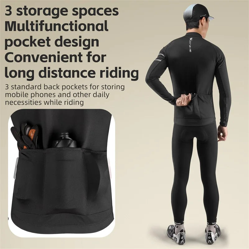 WEST BIKING Winter Fleece Cycling Jersey