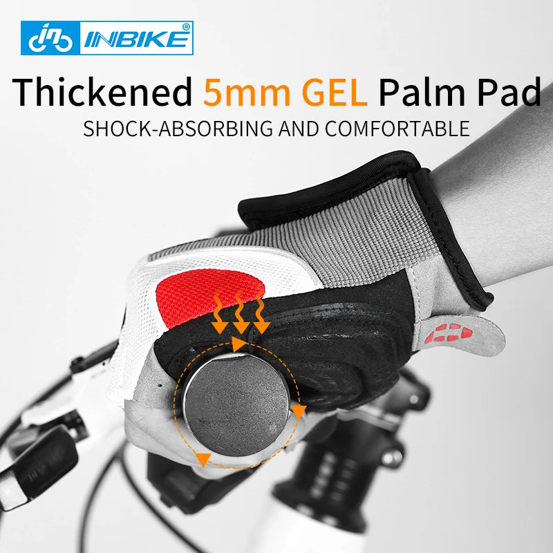 INBIKE Shock‑Absorbing Gel Pad Cycling Gloves