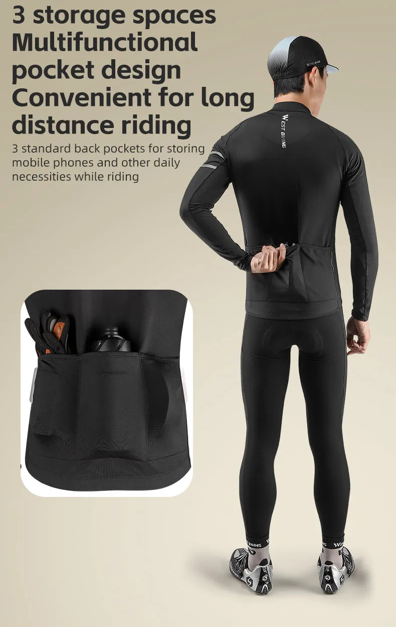 WEST BIKING Winter Fleece Cycling Jersey