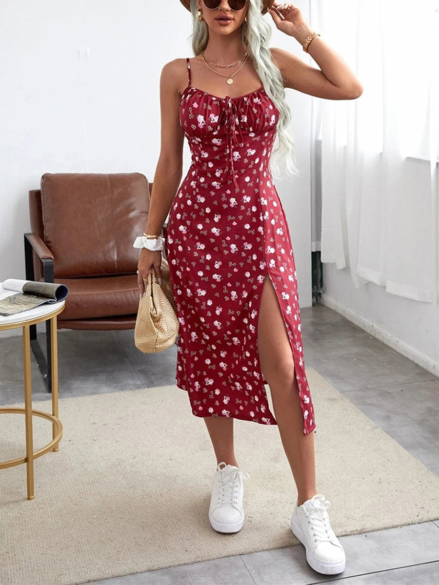 Women's Floral Spaghetti Strap Summer Dress