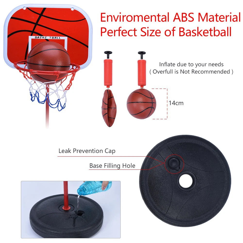 Adjustable Kids Basketball Hoop Stand Set