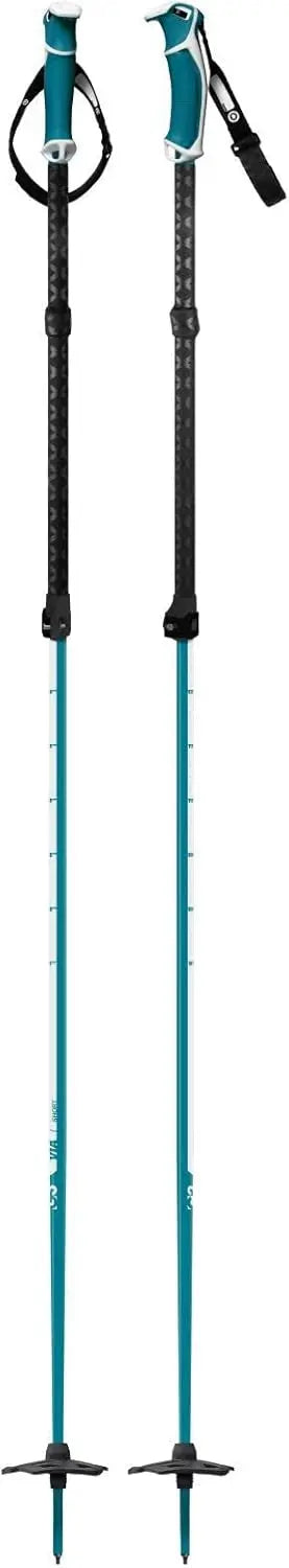 Adjustable 2-Piece Poles with Ergonomic Grips & Backcountry Strap