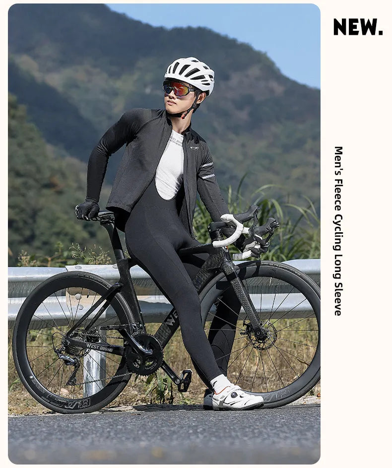 WEST BIKING Winter Fleece Cycling Jersey