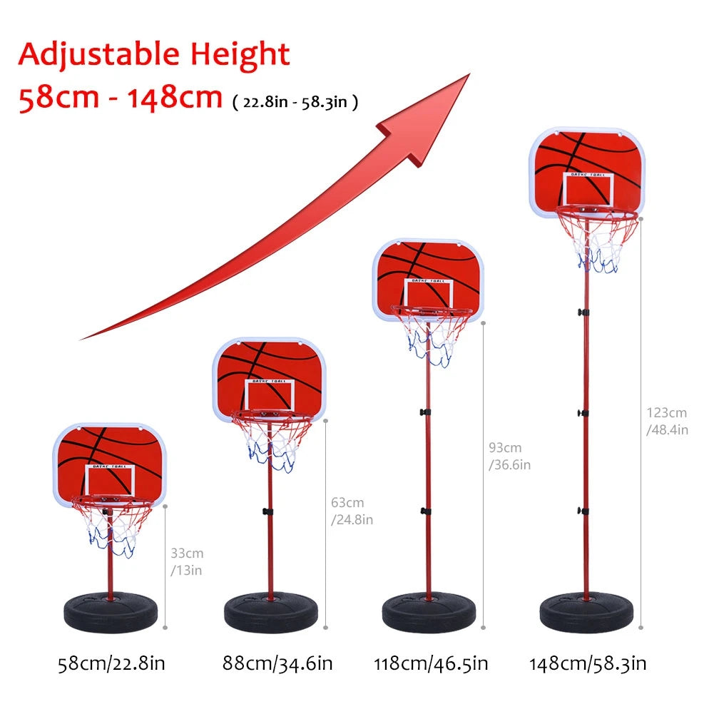 Adjustable Kids Basketball Hoop Stand Set