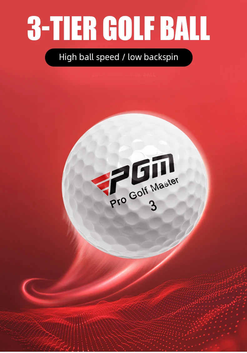 PGM Q002 3-Layer Golf Ball – High Elasticity Rubber Core, High Backspin Game Ball