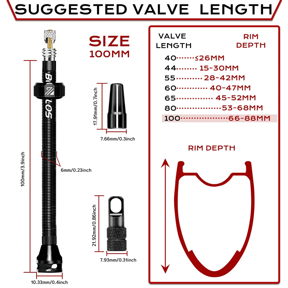 Tubeless Valves – Aluminum with Removable Core