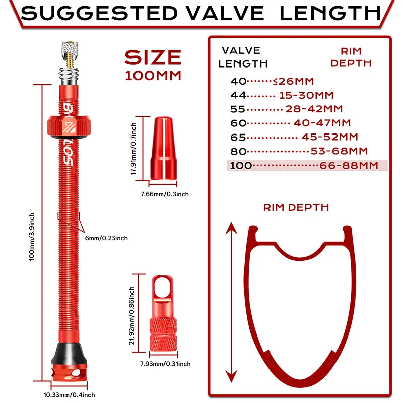 Tubeless Valves – Aluminum with Removable Core